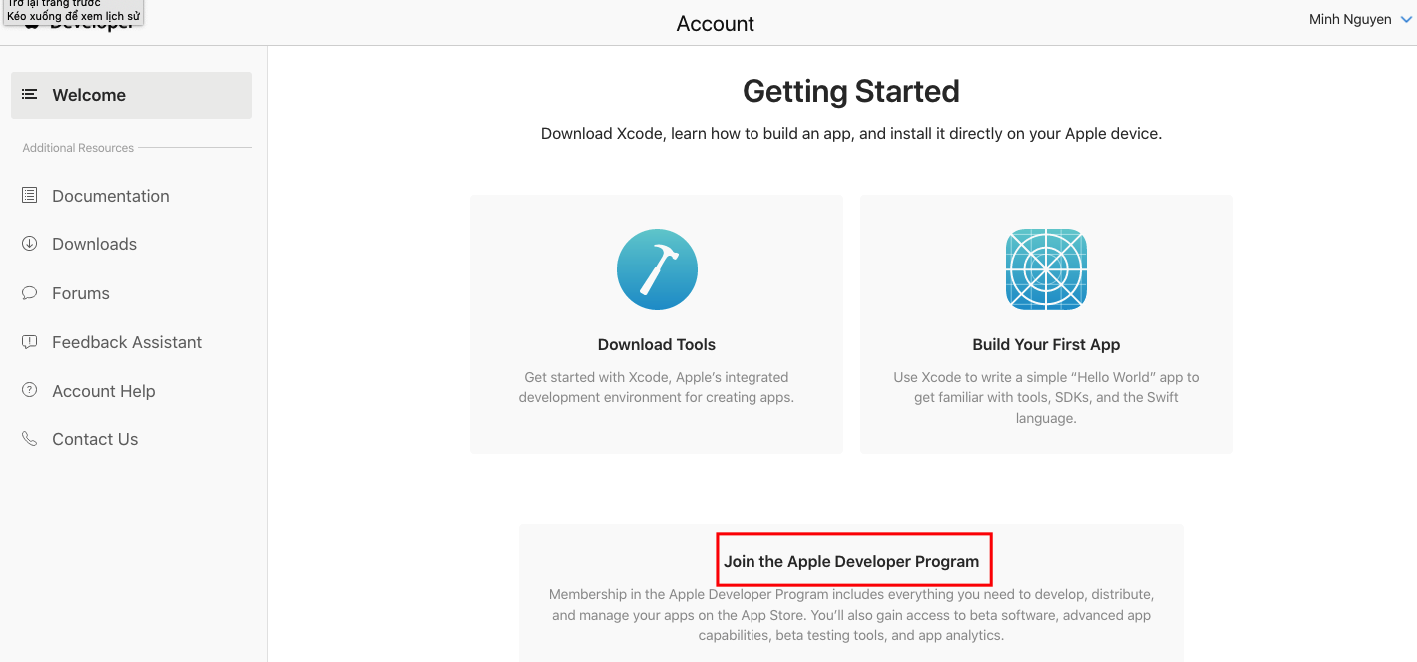 Cách đăng ký tài khoản Apple Developer Program và các vấn đề hay gặp - MN
